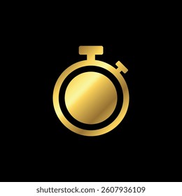 Gold Color Stopwatch Icon Vector Template