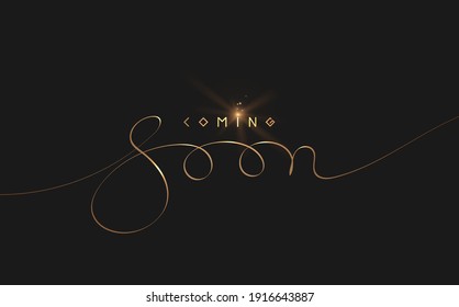 Gold color stylized coming soon text svg