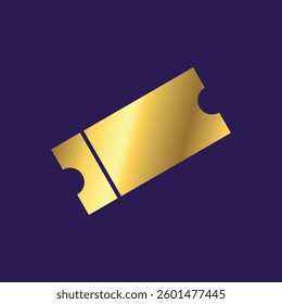 Gold Color Ticket Icon Vector Template
