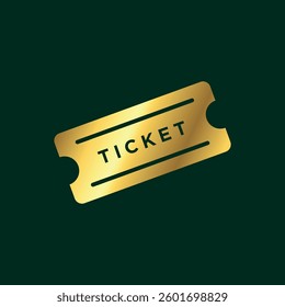 Gold Color Ticket Icon Vector Template
