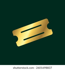Gold Color Ticket Icon Vector Template
