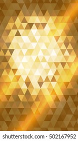 gold color. triangle mosaic. vector illustration. for design brochure, flyer, wallpaper
