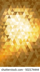 gold color. triangle mosaic. vector illustration. for design brochure, flyer, wallpaper
