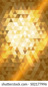 gold color. triangle mosaic. vector illustration. for design brochure, flyer, wallpaper