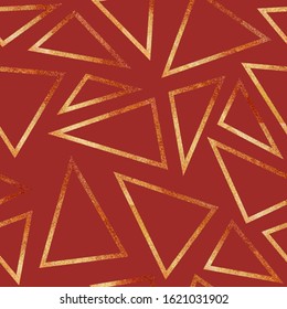 Gold color triangle pattern with grunge effect