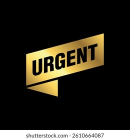 gold color urgent tag. urgent isolated peeler vector template