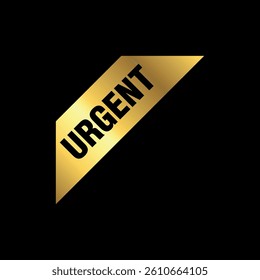 gold color urgent tag. urgent isolated peeler vector template