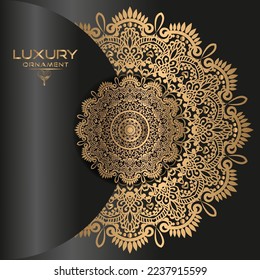 Gold color vector luxurious eye catching mandala design background