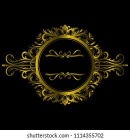 Gold Color Vintage Decorations Elements and Frames. Vector illustration
