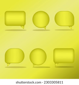 Goldener 3D-Satz, blubble-förmiger Chat