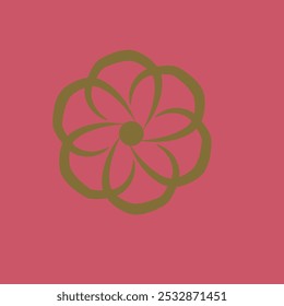 gold colored floral motif.vector flower illustration