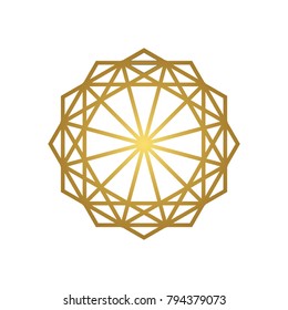 Gold Colored Geometrical Shape