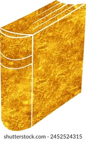 Gold colored hand drawn book doodle