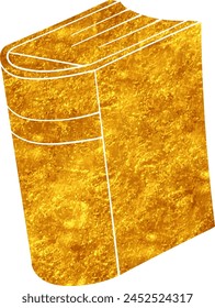 Gold colored hand drawn book doodle