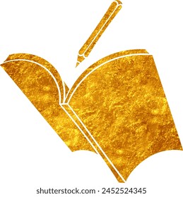 Gold colored hand drawn book doodle