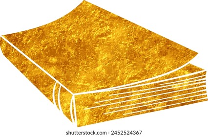 Gold colored hand drawn book doodle