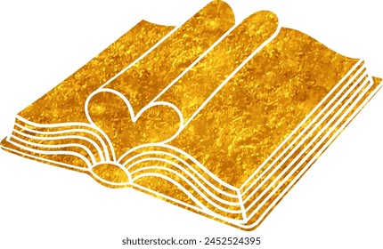 Gold colored hand drawn book doodle