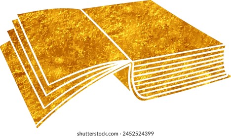 Goldfarbenes handgezeichnetes Buch Doodle