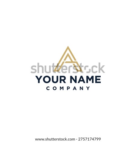 A gold colored letter A logo