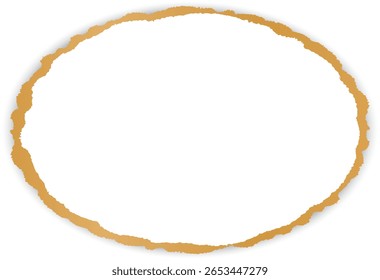 banner de papel rasgado vetor redondo de cor dourada com bordas rasgadas com espaço para o texto
