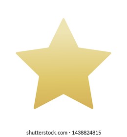 Gold colored star shape. Medal award, winning 3d elemrnts. Vector illustration.
