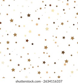 Gold colored stars seamless pattern