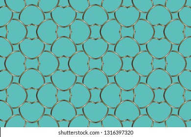Gold and colored texture. Retro  elegant  flourishes ornamental frame design and pattern background. Seamless  illustration for design. metal mosaic on a colored background.  