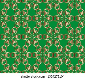Gold and colored texture. Retro  elegant  flourishes ornamental frame design and pattern background. Seamless  illustration for design. metal mosaic on a colored background.  