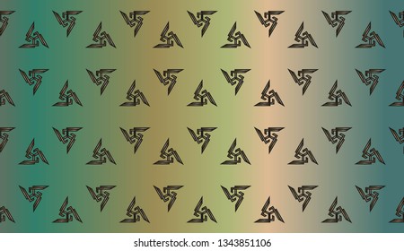 Gold and colored texture. Retro elegant flourishes ornamental frame design and pattern background. Seamless illustration for design. Metal mosaic on a colored background.  