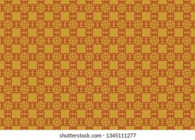 Gold and colored texture. Retro elegant flourishes ornamental frame design and pattern background. Seamless illustration for design. Metal mosaic on a colored background.  