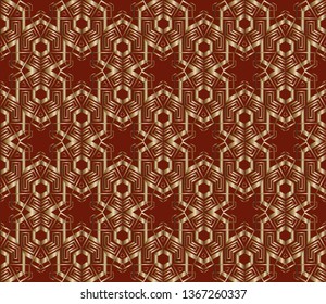 Gold and colored texture. Retro elegant flourishes ornamental frame design and pattern background. Seamless illustration for design. brown color, brown pattern 