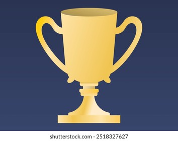 Trofeo de color oro sobre un fondo púrpura