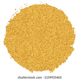 gold colored vector round brush painted banner frame on dark background