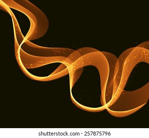 Gold Colorful wavy  lines  vector abstract background