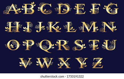 Gold colour font typography design in dark blue background