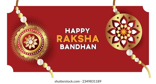 Gold colour Rakhi design for Raksha Bandhan festival background