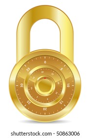 gold combination padlock for safety zone