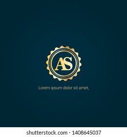 Gold AS company linked letter logo concept. Designed for your web site design, logo, app, UI. Gold initial logo design