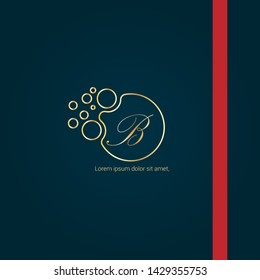 Gold company linked letter logo concept. Designed for your web site design, logo, app, UI. Gold initial logo design. B gold logo - handwritten