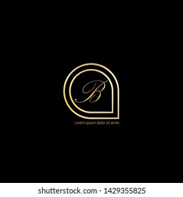 Gold company linked letter logo concept. Designed for your web site design, logo, app, UI. Gold initial logo design. B gold logo - handwritten