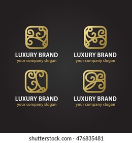 Gold company logo sign template 