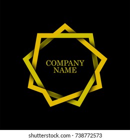 gold company logo vector template vetor eps 10