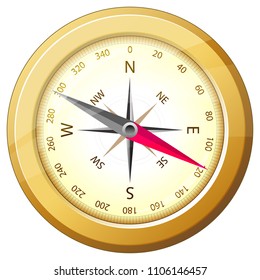 Gold Compass - Illustration Icon as EPS 10 File