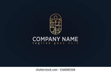 Gold Concept Coffee Logo, Cafe Logo Design, Minimal Design Symbol