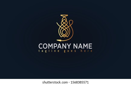 Gold Concept Coffee Logo, Cafe Logo Design, Minimal Design Symbol
