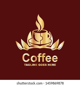 Gold concept coffee logo vector design