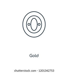 Gold concept line icon. Linear Gold concept outline symbol design. This simple element illustration can be used for web and mobile UI/UX.