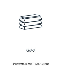 Gold concept line icon. Linear Gold concept outline symbol design. This simple element illustration can be used for web and mobile UI/UX.