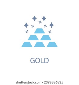 icono de línea de concepto de oro. Ilustración de elemento simple. diseño de símbolos de contorno de concepto de oro.