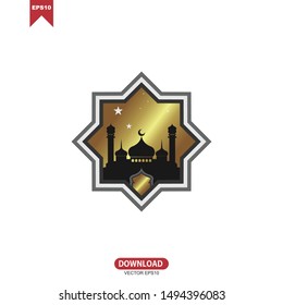 Gold concept mosque vector illustration icon design eps 10